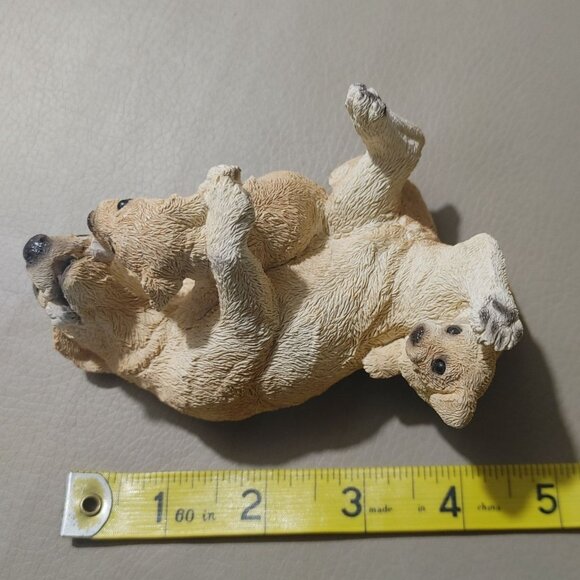 Yellow Labrador Stone Critters Dog Figurine Playful Puppies Resin Collectible - Picture 4 of 10